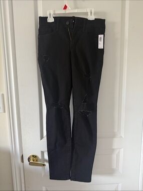Old Navy Black Skinny Distressed Jeans